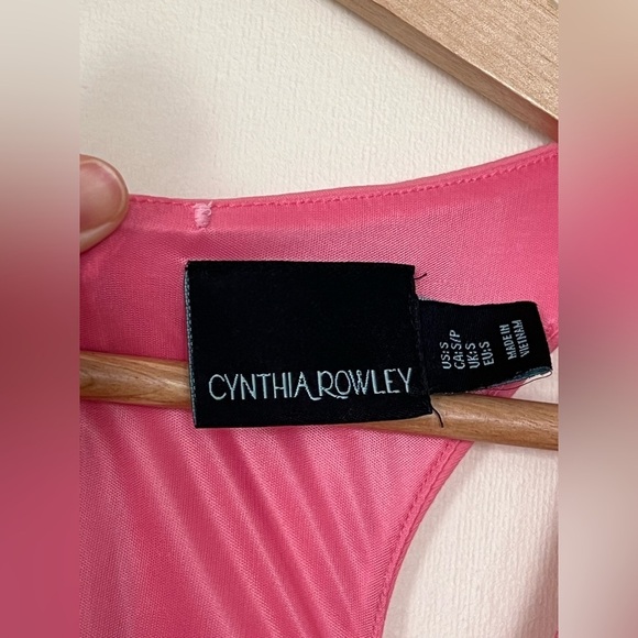 Cynthia Rowley Womens Mini Dress Pink Small Sculpted  Sheath V-Neck‎ Sleeveless - Picture 6 of 17